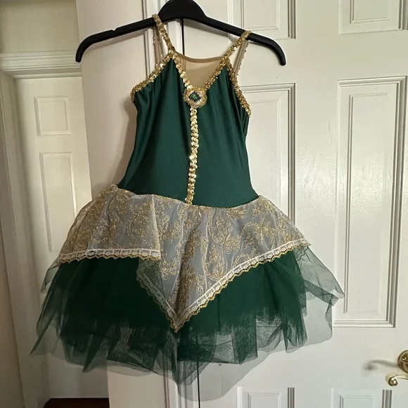 Revolution | Other | Green And Gold Ballet Costume With Matching Arm And  Bun Accessories | Poshmark